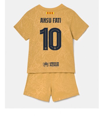 Barcelona Ansu Fati #10 babykläder Bortatröja barn 2022-23 Korta ärmar (+ Korta byxor)